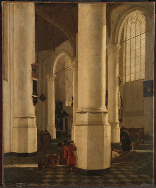 代尔夫特的乌德·科克（Oude Kerk）的内部，以及彼得·彼得斯·海伊恩（Pieter Pietersz Heijn）中将的陵墓