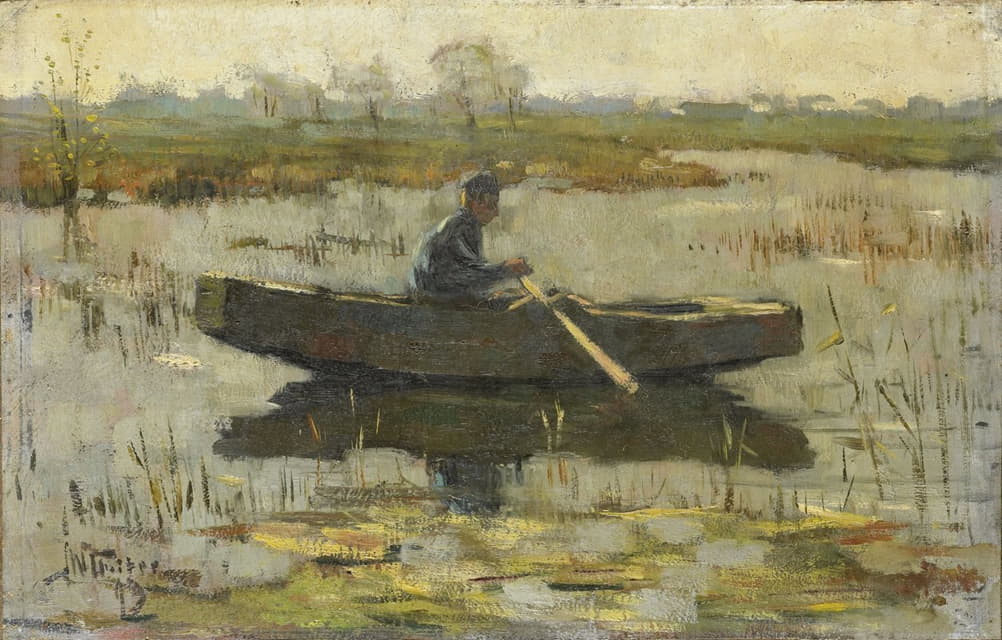 Herman Wolbers - Man in een roeiboot