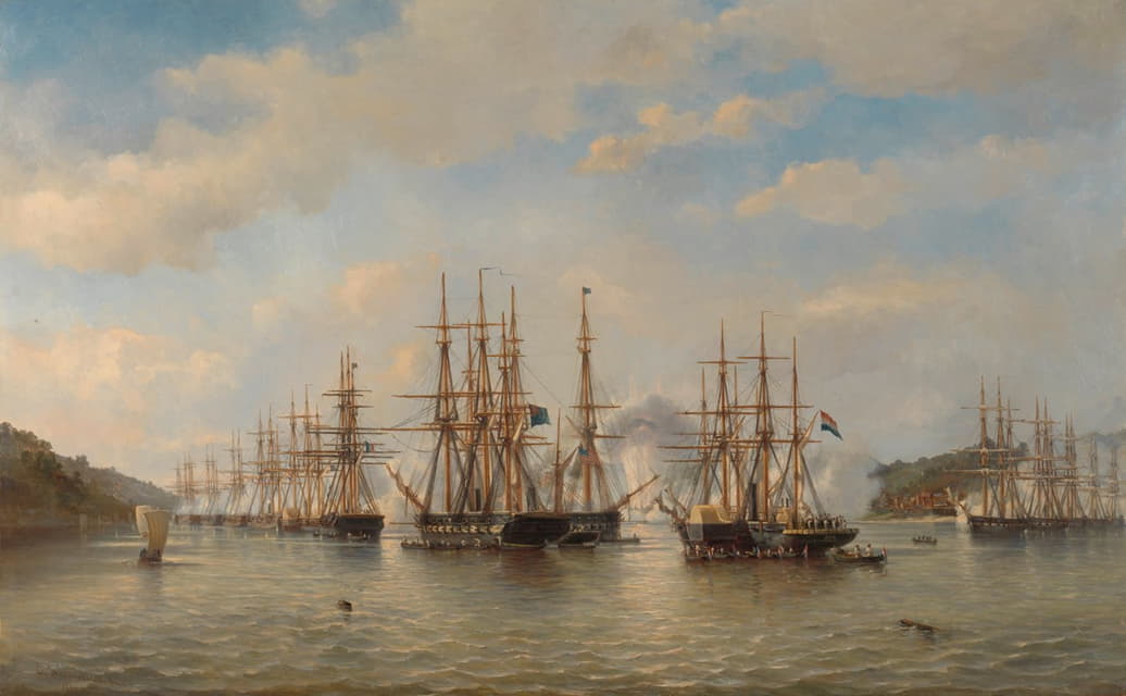 Jacob Eduard van Heemskerck van Beest - Dutch, English, French and American Squadrons in Japanese Waters during the Expedition led by the French Commander Constant Jaurès, September 1864