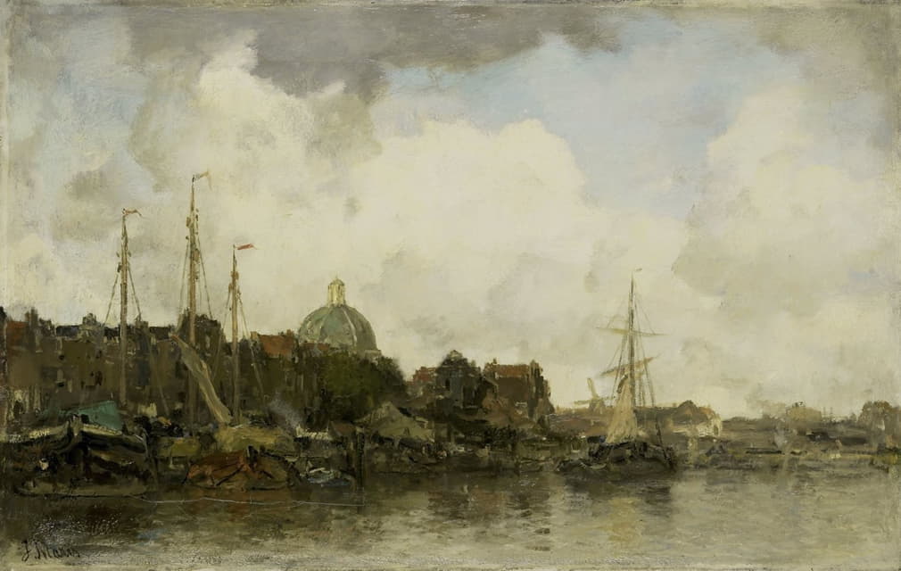 Jacob Maris - Townscape with a Domed Church