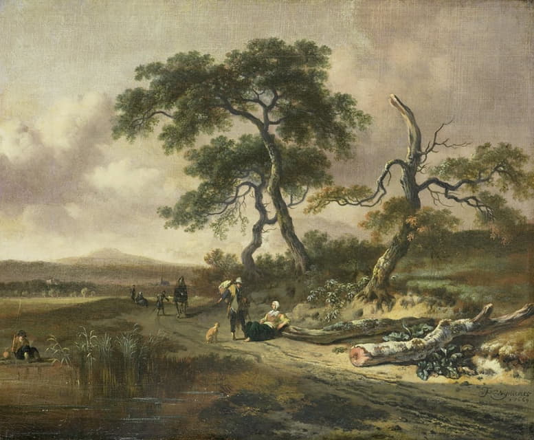 Jan Wijnants - Landscape with a Peddler and Woman Resting