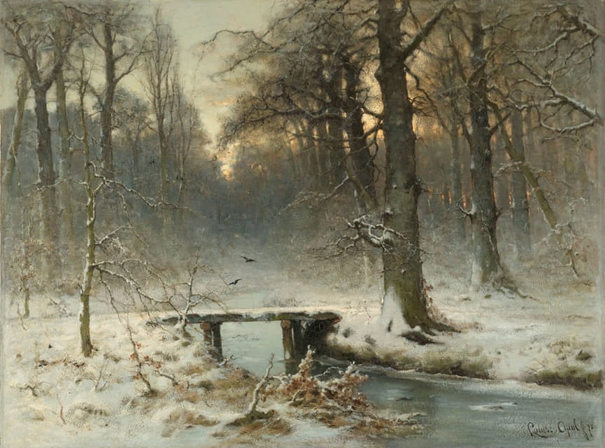 Louis Apol - A January Evening in the Woods of The Hague