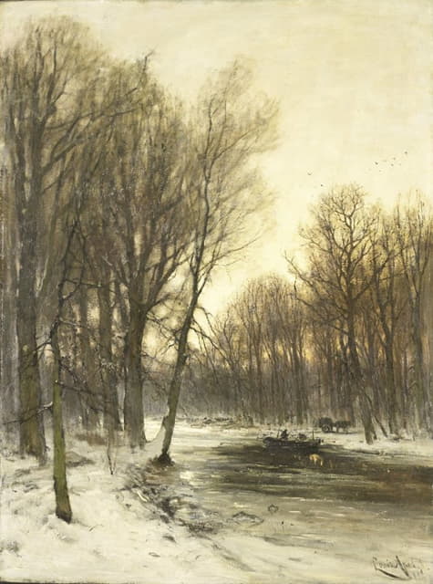 Louis Apol - An Afternoon view of Snowy Woods