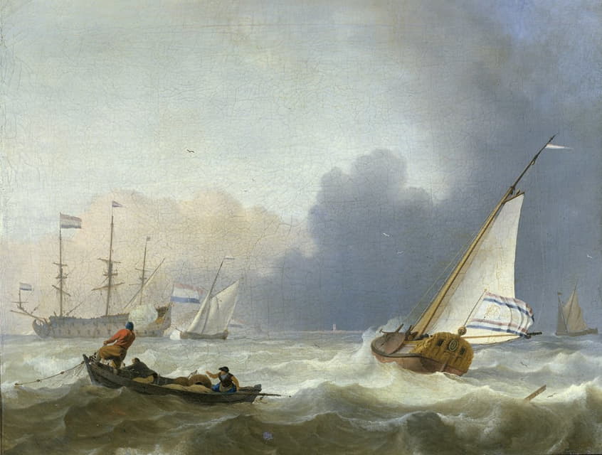 Ludolf Bakhuysen - Rough Sea with a Dutch Yacht