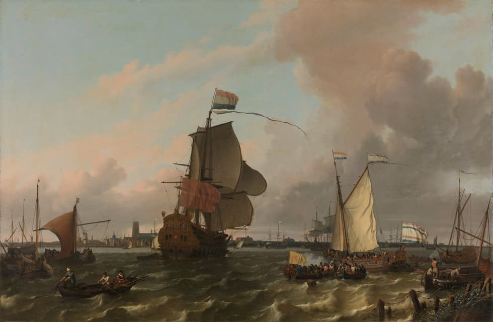 Ludolf Bakhuysen - The Man-of-War Brielle on the River Maas off Rotterdam