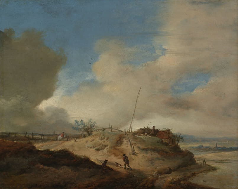 Philips Wouwerman - Dune Landscape with a Signal Post