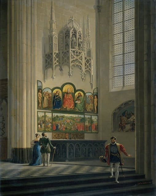 Pierre François De Noter - The Ghent Altarpiece by the van Eyck Brothers in St Bavo Cathedral in Ghent