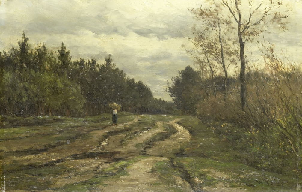 Willem Roelofs - Country Road near Laren, (Province of North Holland)
