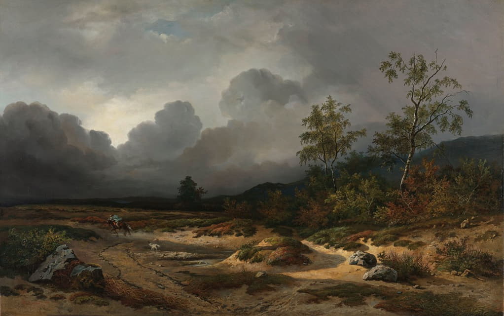 Willem Roelofs - Landscape with a Thunderstorm Brewing