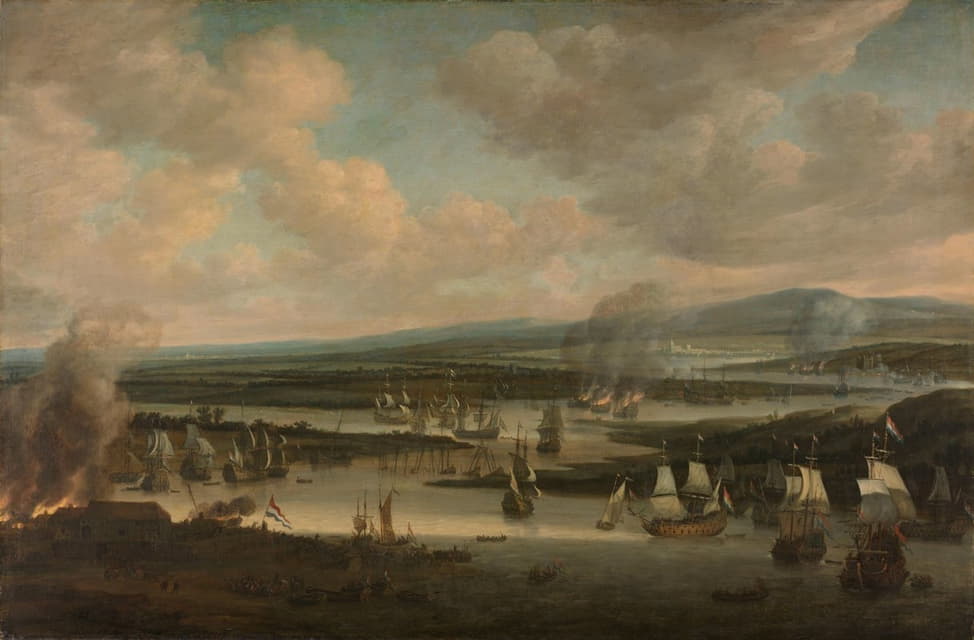 Willem Schellinks - Burning of the English Fleet near Chatham (19-24 June 1667)