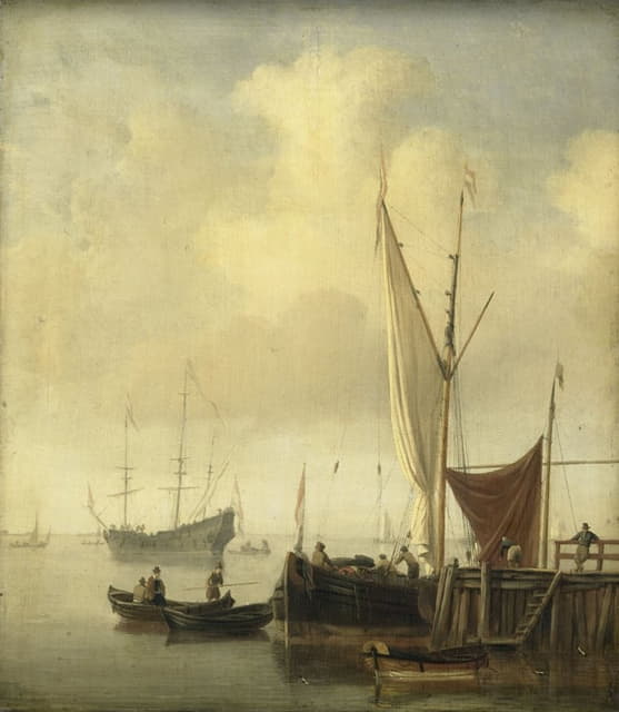 Willem van de Velde the Younger - A Harbor