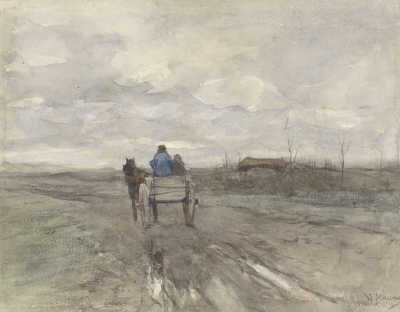 Anton Mauve - Boerenkar op een landweg