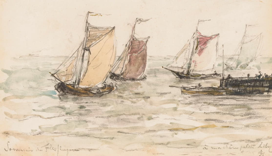 Carel Nicolaas Storm van 's-Gravesande - Zeilende vissersschepen op de Schelde
