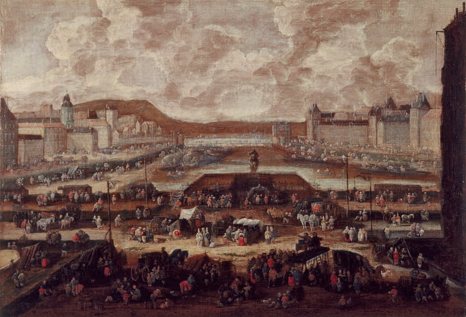Pieter Casteels - Le Pont-Neuf, la Seine et le Louvre