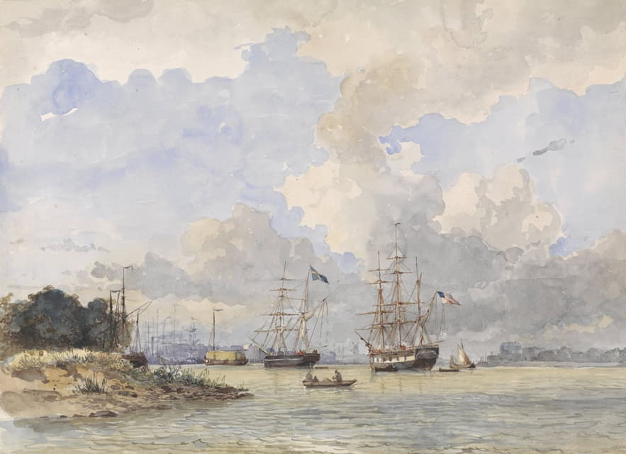 Willem Anthonie van Deventer - Maas voor Rotterdam, met een Amerikaans en Zweeds schip
