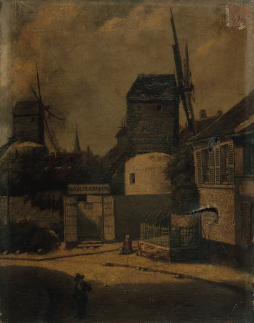 Arsène Désiré d'Haussy - Le moulin de la Galette et le moulin Blutefin, Montmartre, 18ème arrondissement