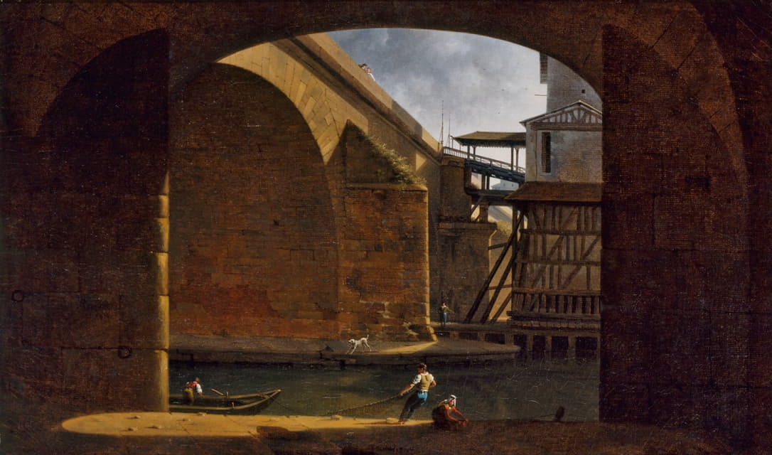 从Gesvres码头拱顶看圣母院的桥梁和泵