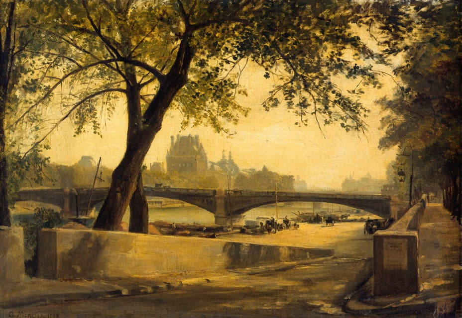 Charles Mercier - Le Pont de Solférino et le Pavillon de Flore, vus du quai d’Orsay