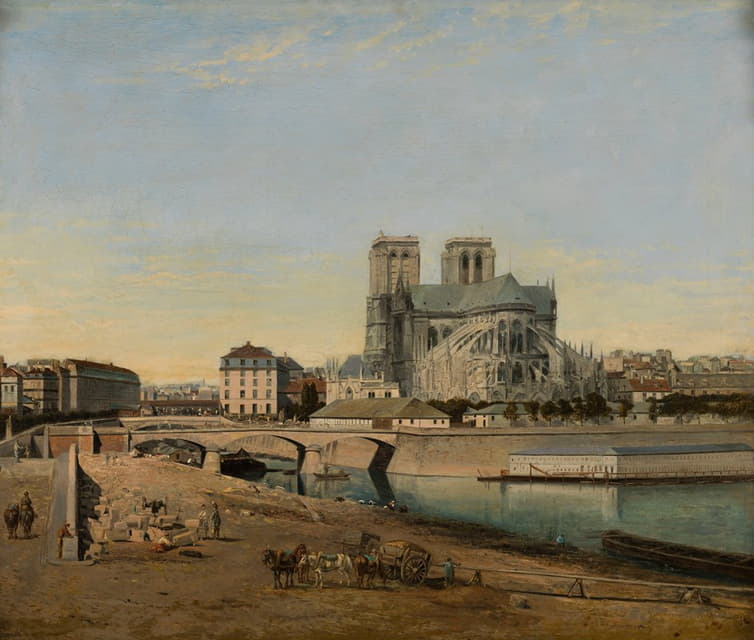 Émile Harrouart - Le chevet de Notre-Dame, vu du quai de la Tournelle