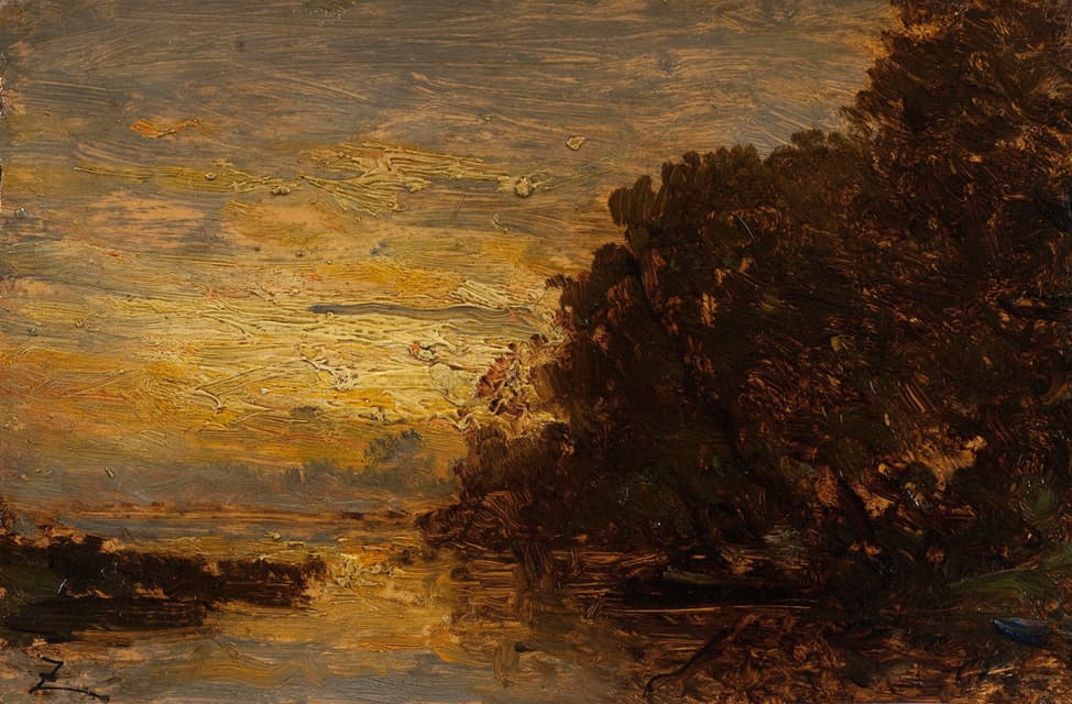 比兰科特的塞纳河，日落