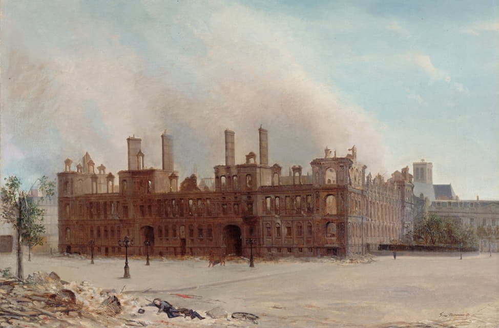 Frans Moormans - L’Hôtel de Ville après l’incendie de 1871