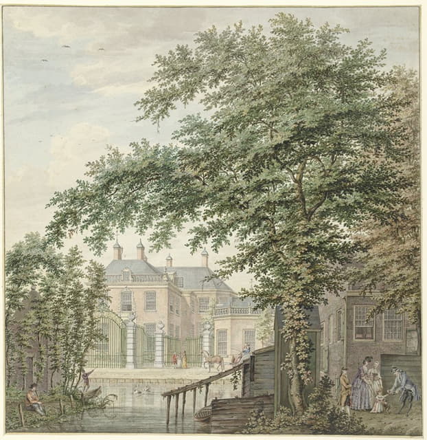 Hermanus Petrus Schouten - View of Luxemburg House at Maarssen on the Vecht