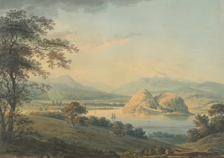 Hugh William Williams - View of the town and castle of Dumbarton