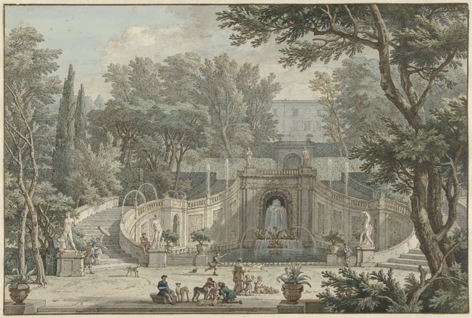 Isaac de Moucheron - View of the Garden of Villa d’Este in Tivoli