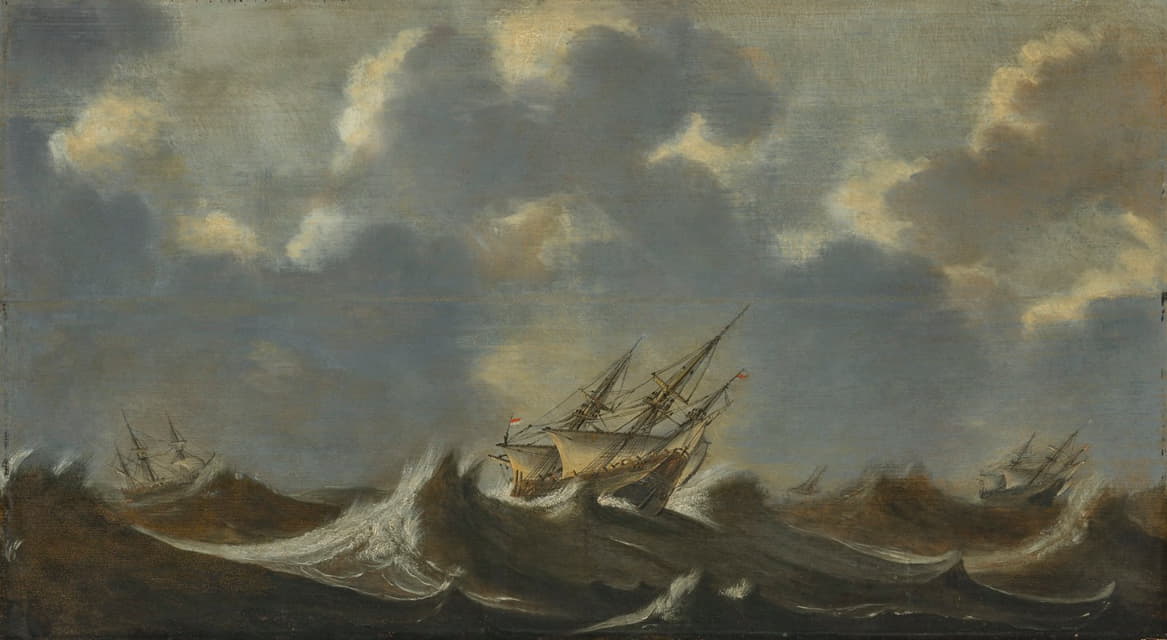 Jan Porcellis - Ships in a storm
