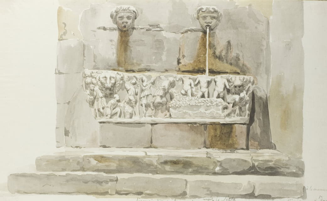 作为墨西拿喷泉的古代石棺