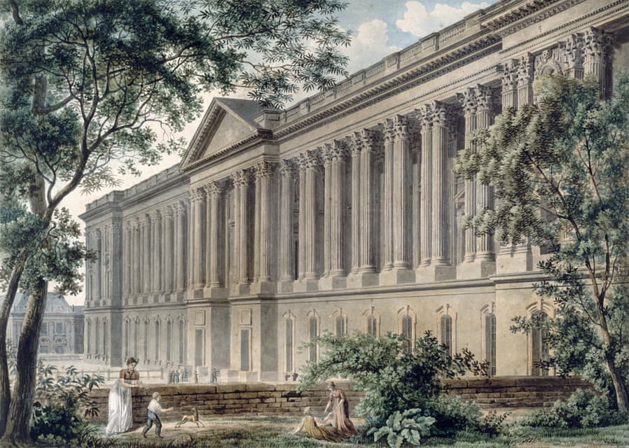 Louis-Pierre Baltard - La colonnade du Louvre prise du jardin de l’hôtel du comte d’Angiviller