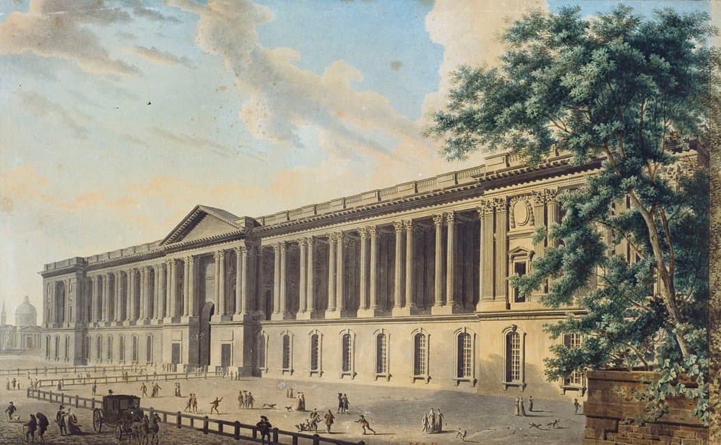 卢浮宫的柱廊，大约1800年，在费伊兰特的露台上。