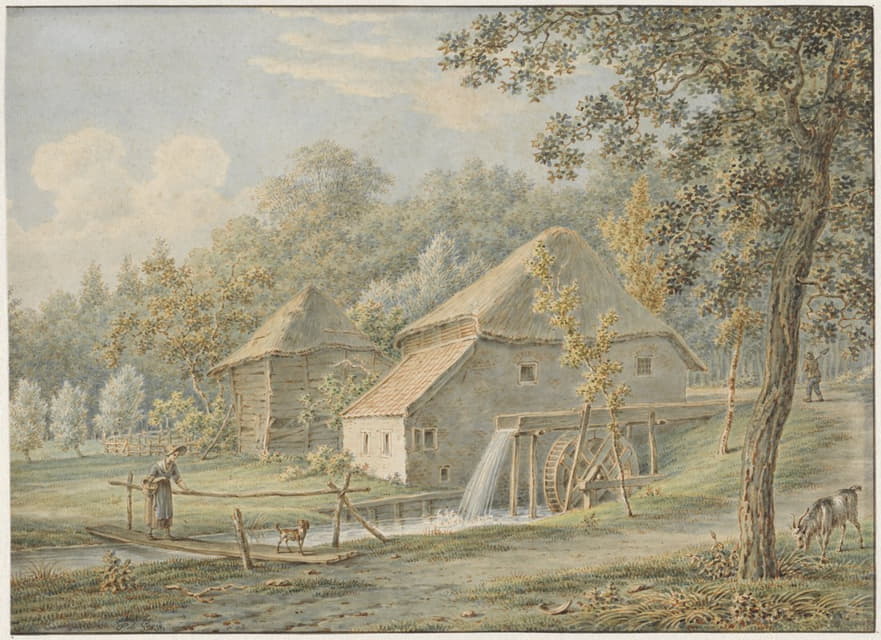 Pieter de Goeje - Landschap met watermolen