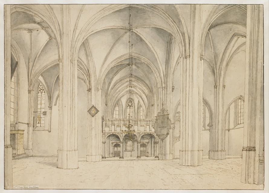 Pieter Jansz Saenredam - View of the Nave and Choir of the Sint-Cunerakerk, Rhenen, Looking East