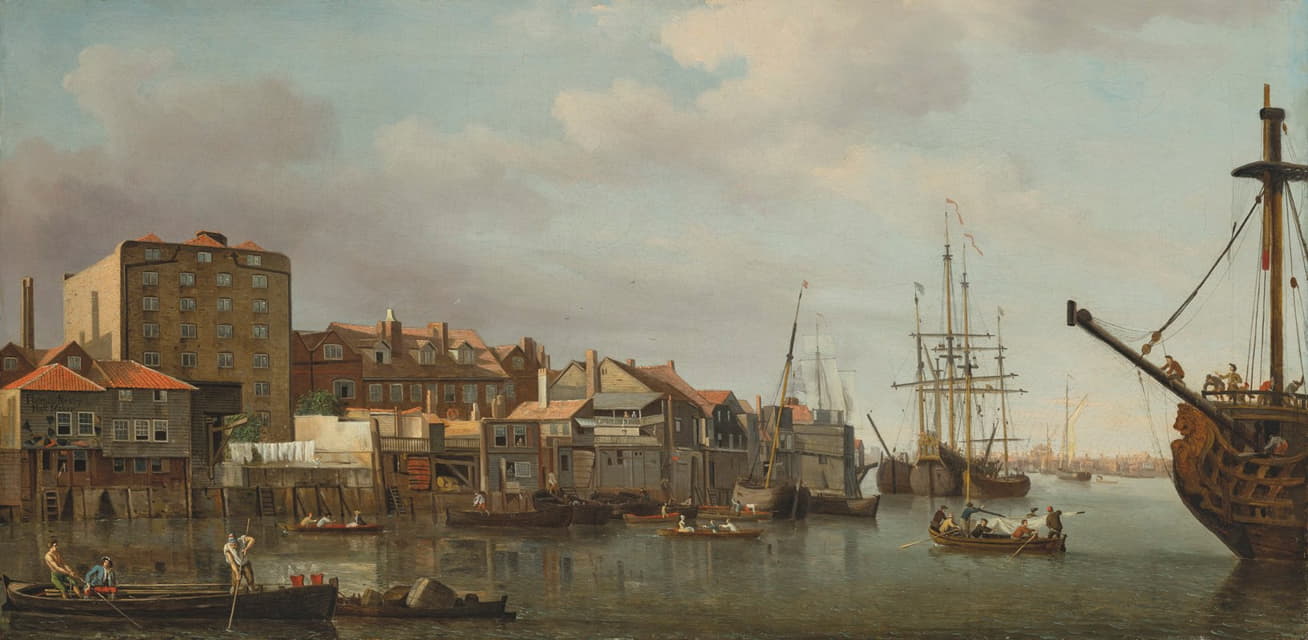 Samuel Scott - View of the Thames at Wapping