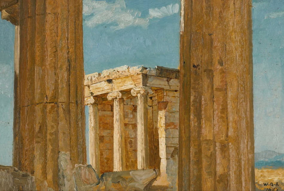 William Blake Richmond - The Temple of Nike Apteros, seen from the Propylaea