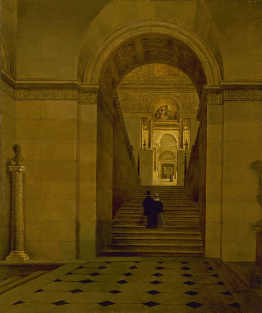 Victor Duval - Le grand escalier du Louvre