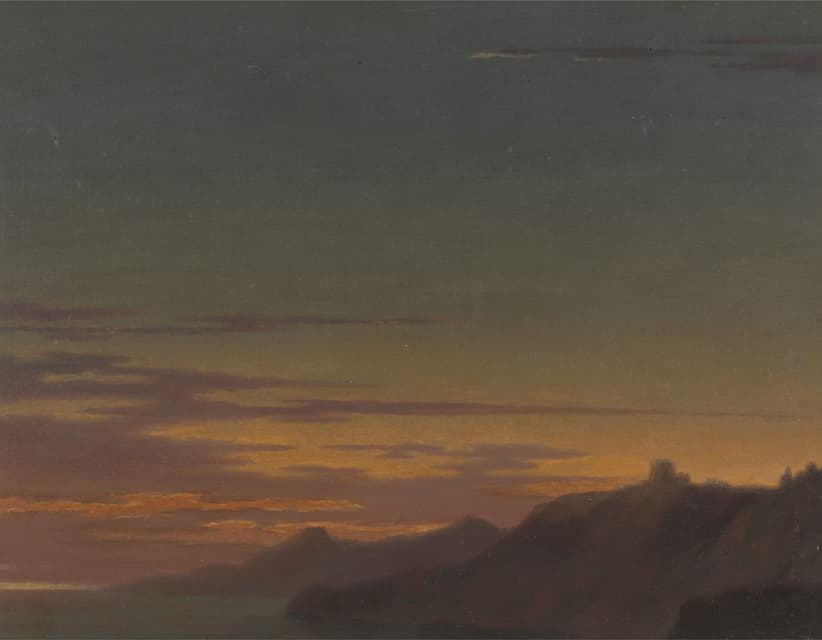 Alexander Cozens - Close of the Day; Sunset on the Coast