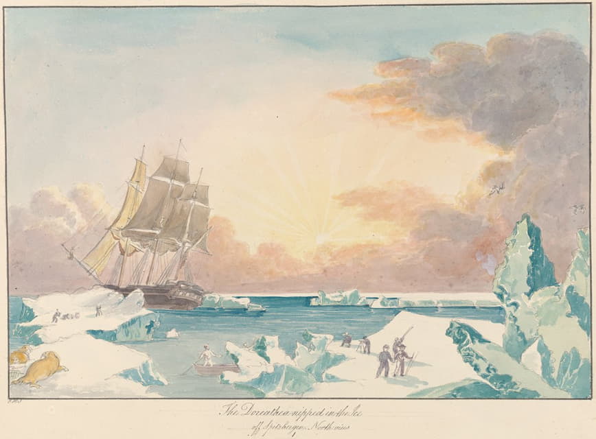 Charles Hamilton Smith - The Doreathea Nipped in the Ice off Spitzbergen, North View