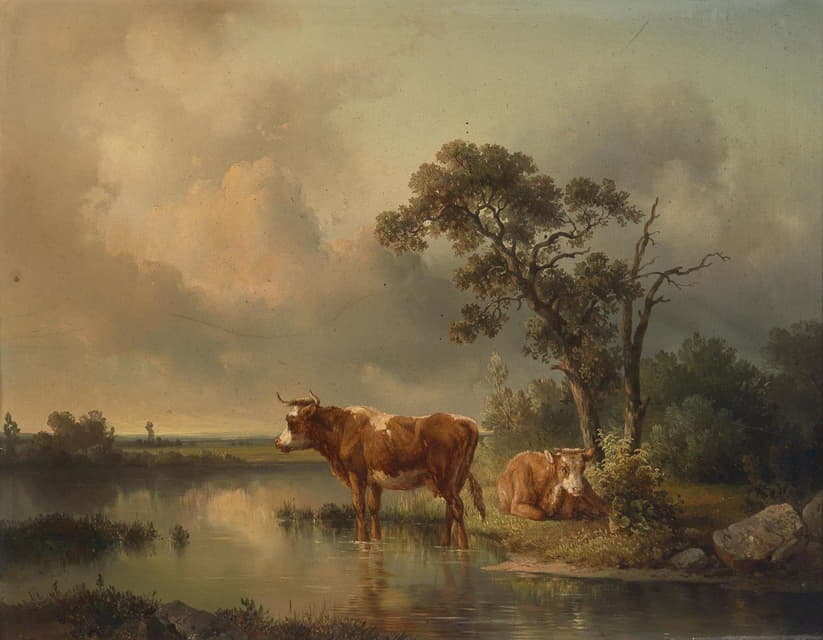 1854年在牧场上饲养奶牛