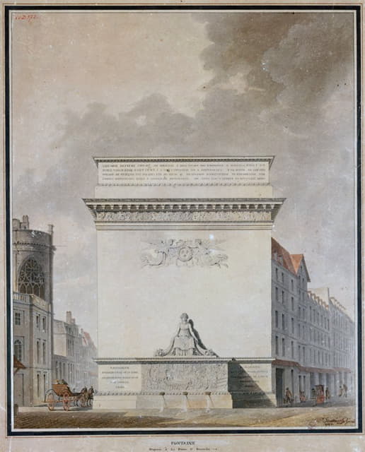 Etienne-Louis Boullée - Projet de fontaine à la Pointe Saint-Eustache