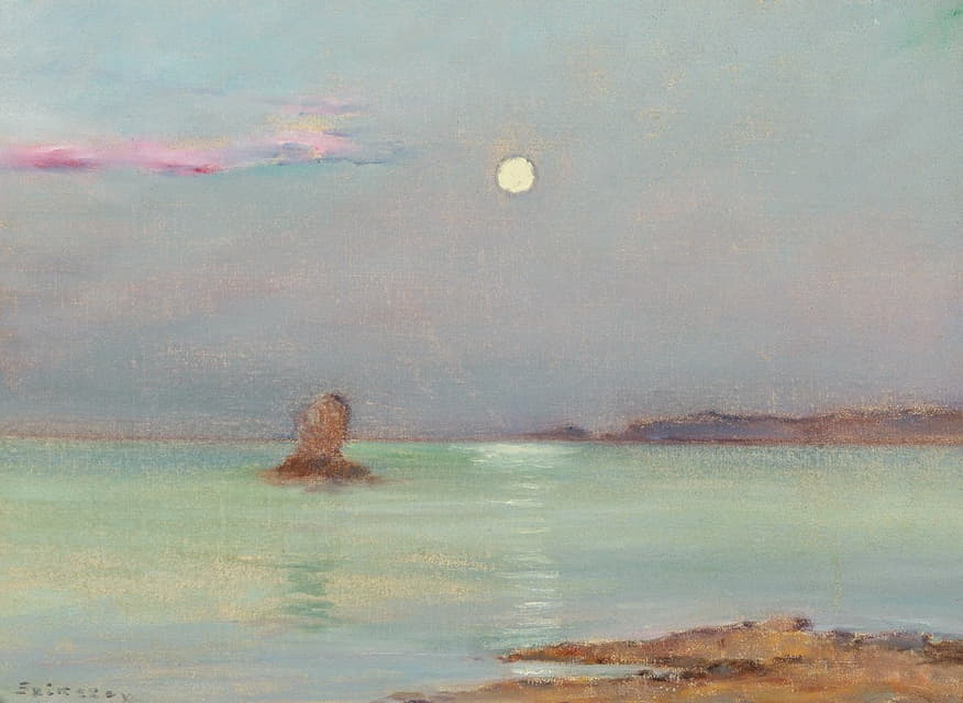 Ferenc Szikszay - Moon Rising over the Sea