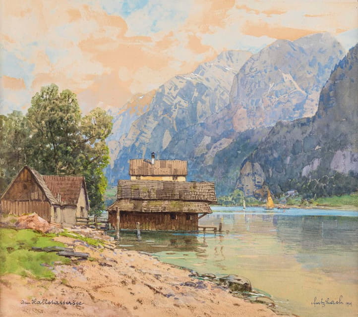 Fritz Lach - Bootshäuser am Hallstätter See