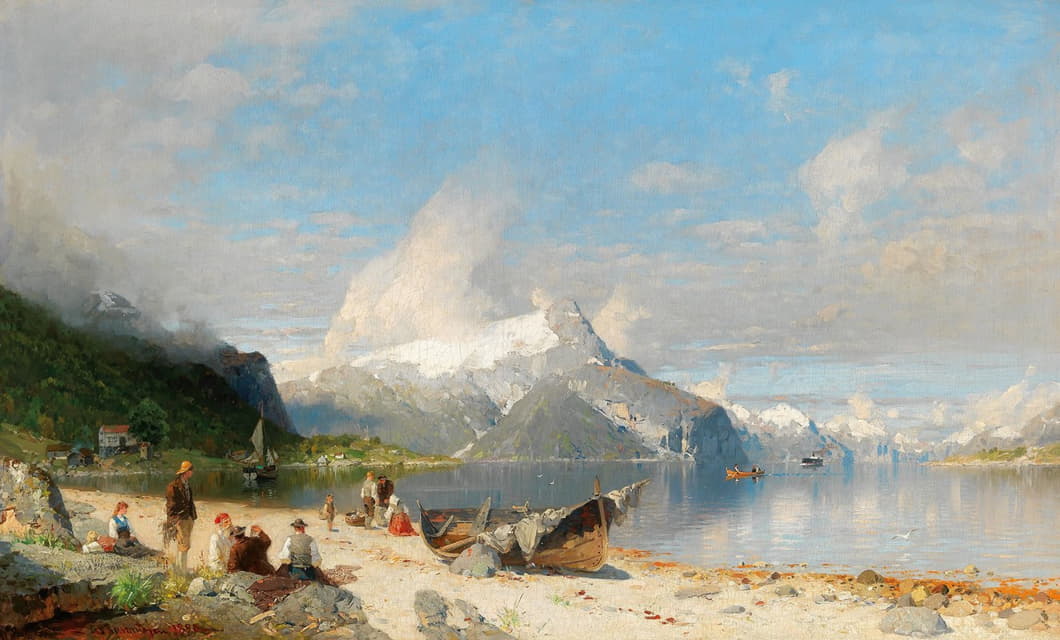 Georg Anton Rasmussen - A summer day by the fjord