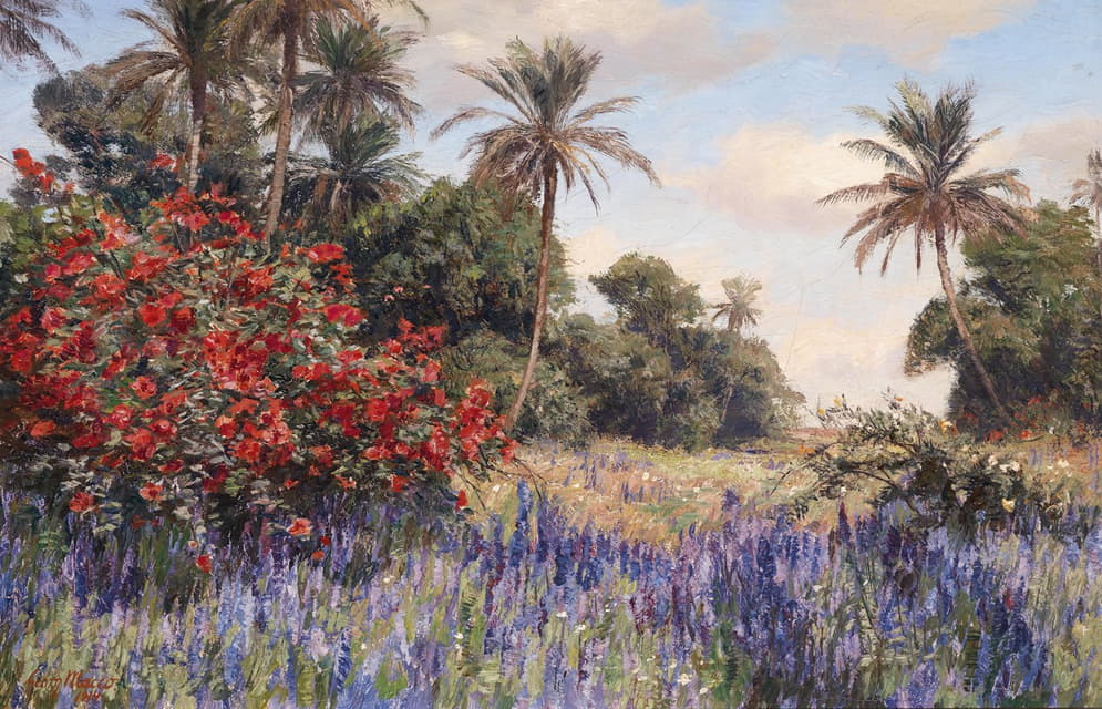 Georg Macco - Südliche Landschaft mit Lavendel
