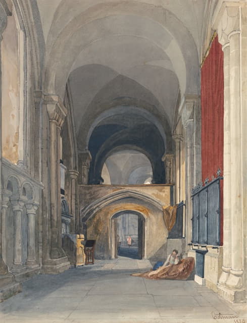 John Sell Cotman - Norwich Cathedral; Interior of the North Aisle of the Choir, Looking East
