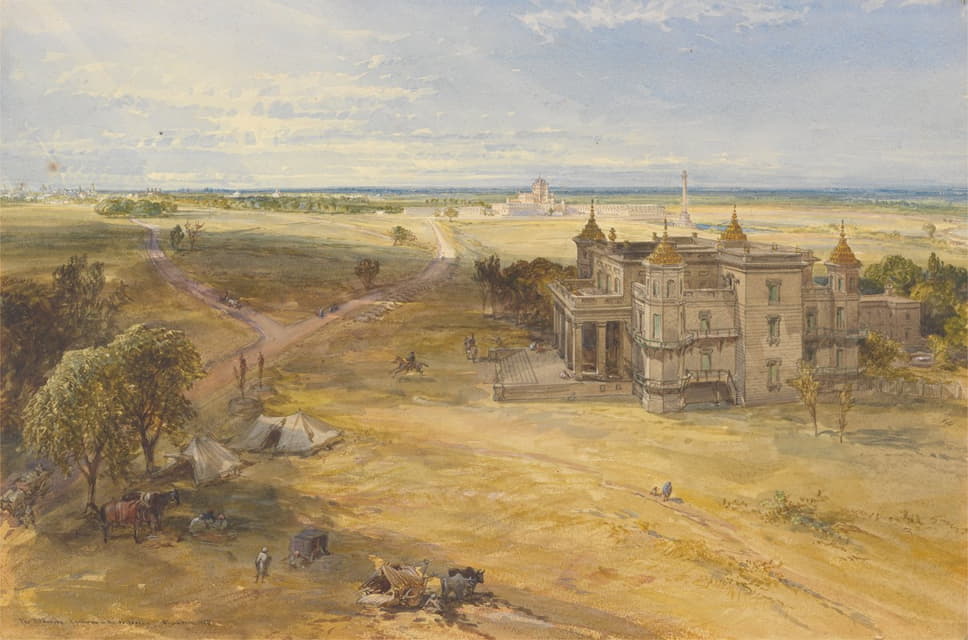 William Simpson - The Dilkoosha, Lucknow in the Distance
