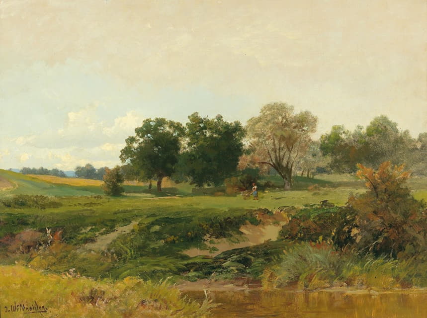 Josef Willroider - Landscape with Woman Gathering Wood