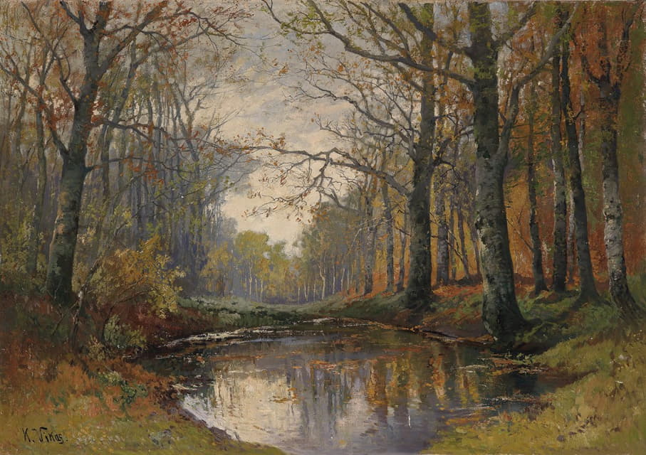 Karl Vikas - Herbstliche Waldlandschaft