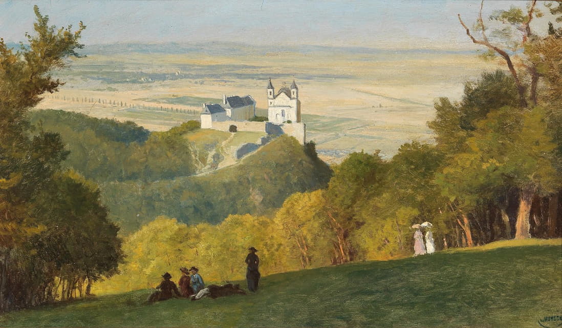 Leopold Munsch - View from the Kahlenberg to the Leopoldsberg